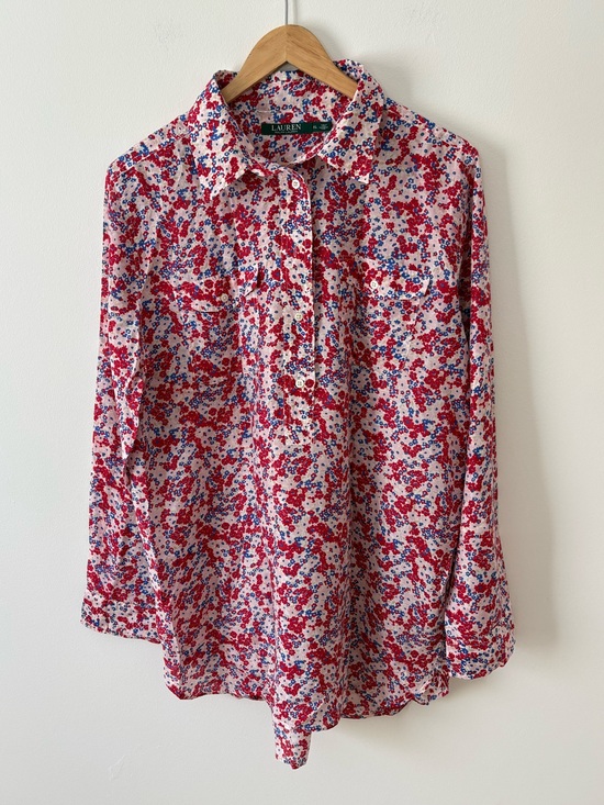Lauren Ralph Lauren Tops - Lauren Ralph Lauren Pink Floral Tunic with button placket